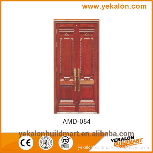 Yekalon AMD-080 wood finish Armored door pannel series security steel double door